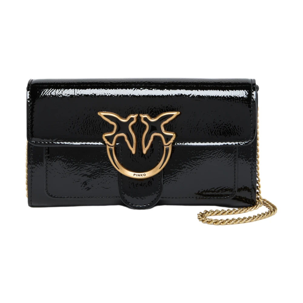 Pinko Mini zwart antiek goud tas Black Dames