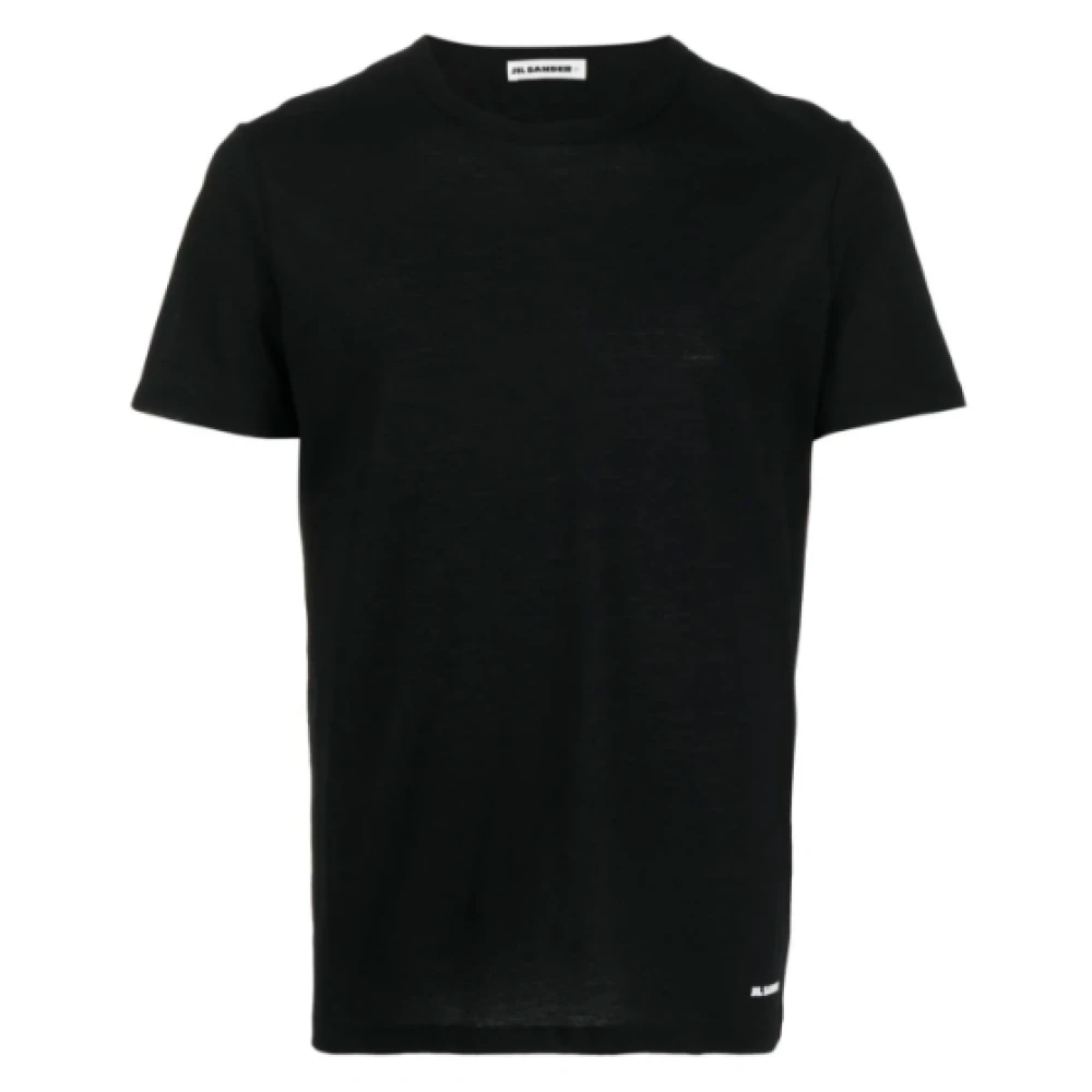 Jil Sander Zwarte Korte Mouw T-Shirt Black Heren