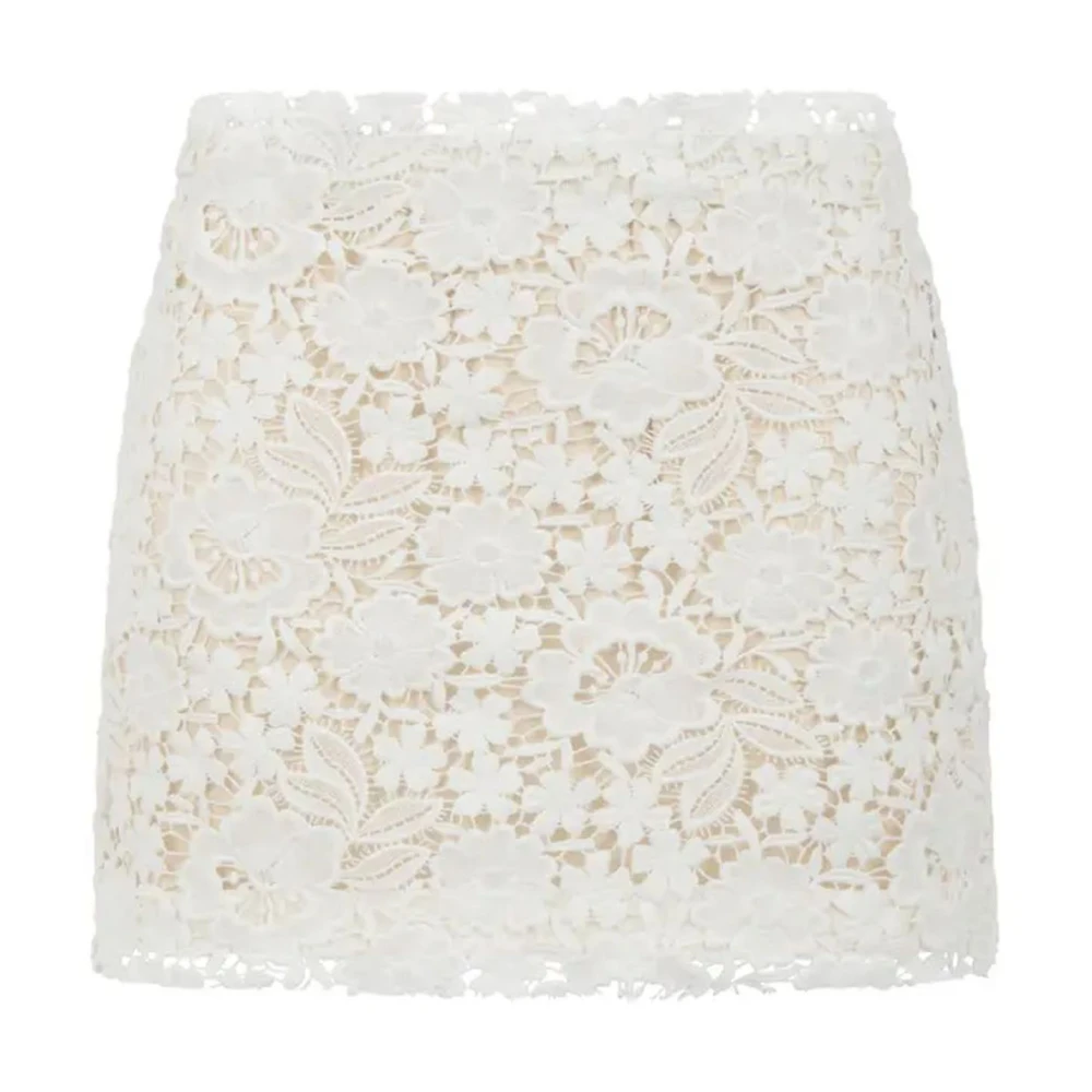 P.a.r.o.s.h. Witte Kant Mini Rok Bloemenborduurwerk White Dames