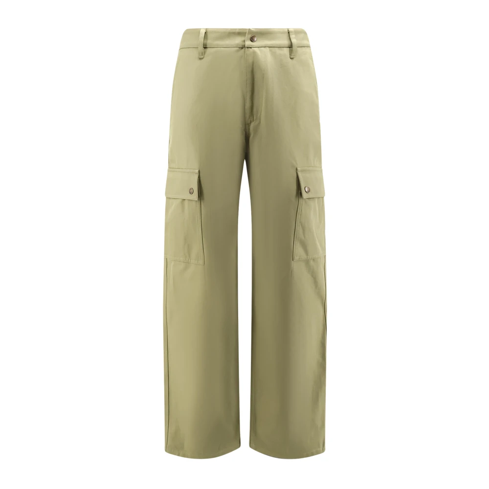 Burberry Men's Green Cargo Style Cotton Trousers - Wide Trousers - L - Trousers