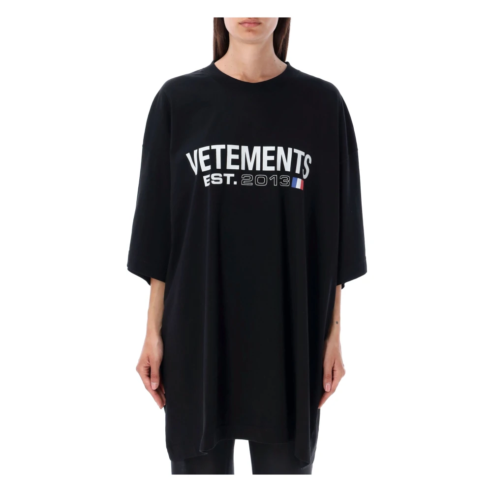 Vetements T-shirts Black Heren
