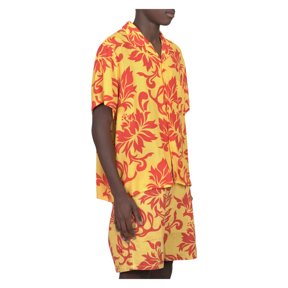 ERL Tropische Bloemen Shirt Yellow Heren