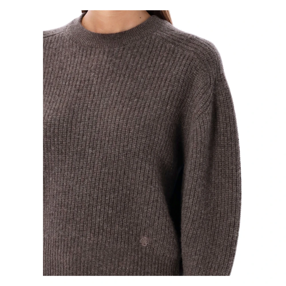 Loulou Studio Kasjmier Crewneck Gebreide Kleding Choco Aw24 Gray Dames
