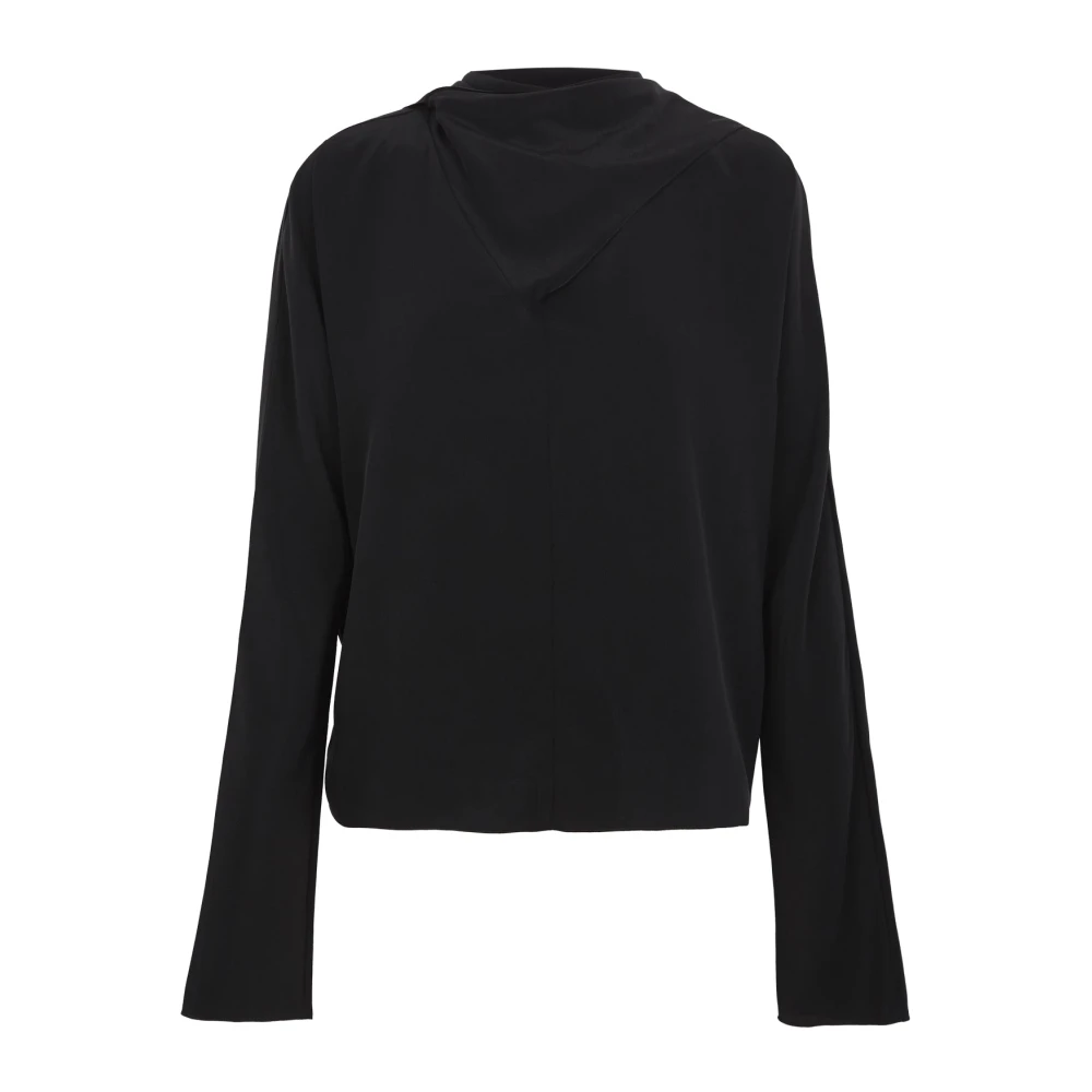Cortana Black Blouses, Female, Xs, Speak, Silk Blouse