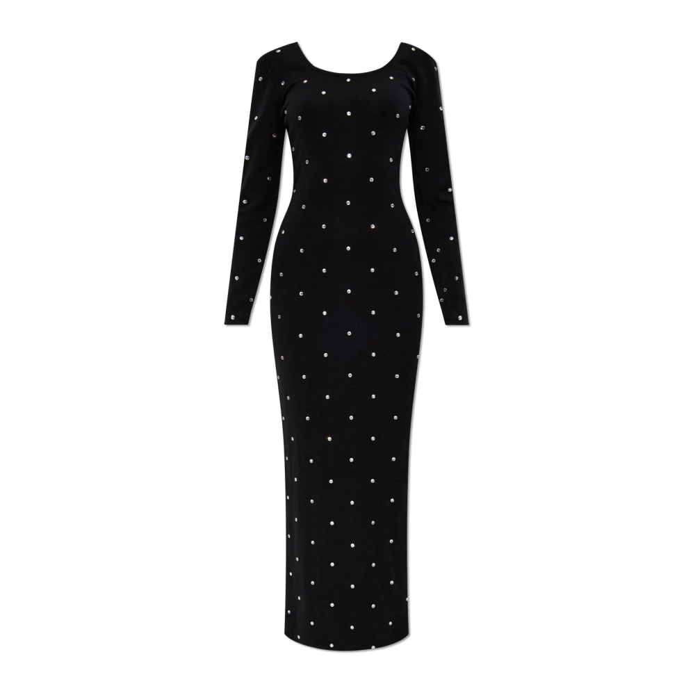 Versace Jurk met glinsterende applicaties Black Dames
