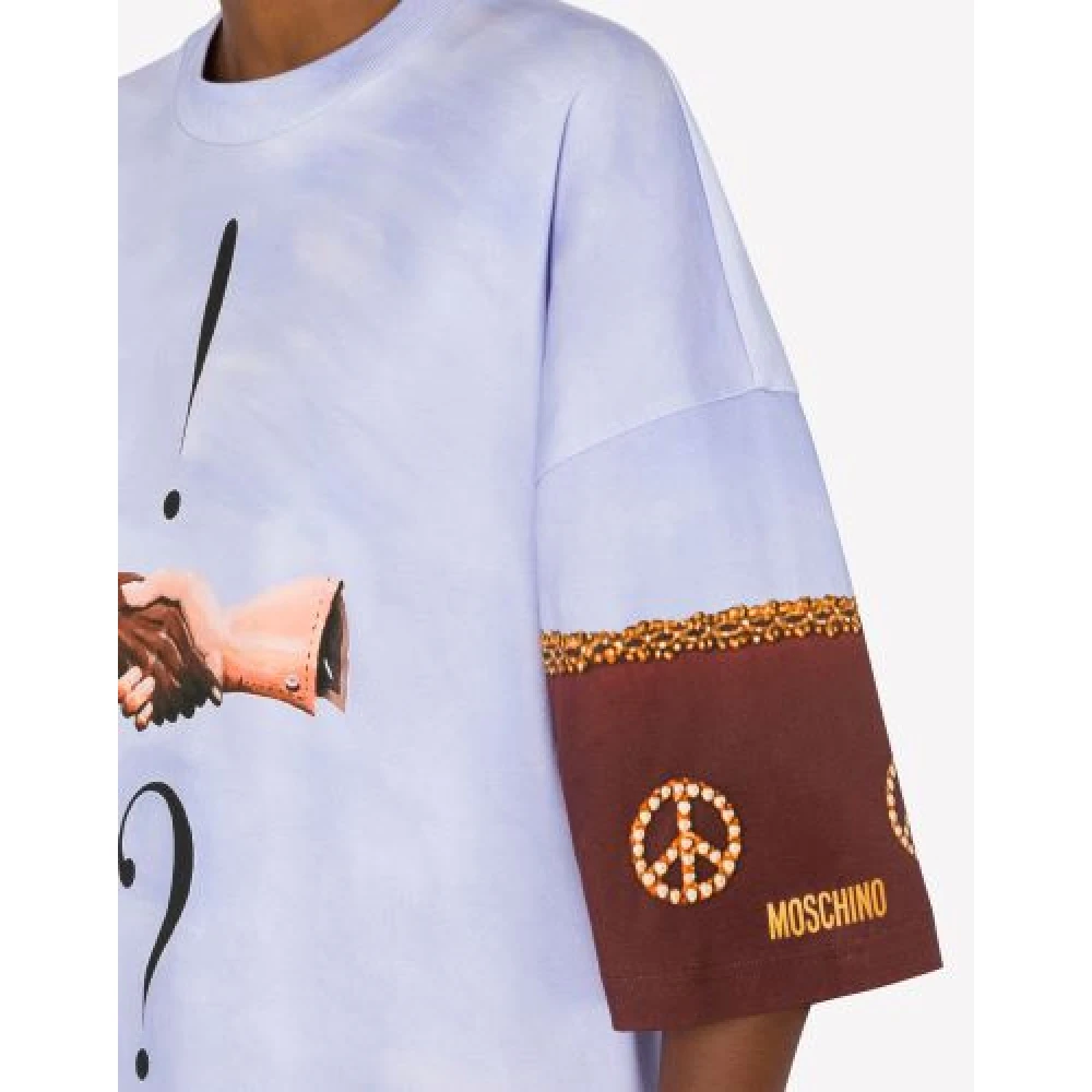 Moschino Korte Katoenen Jurk met Handafdruk Multicolor Dames
