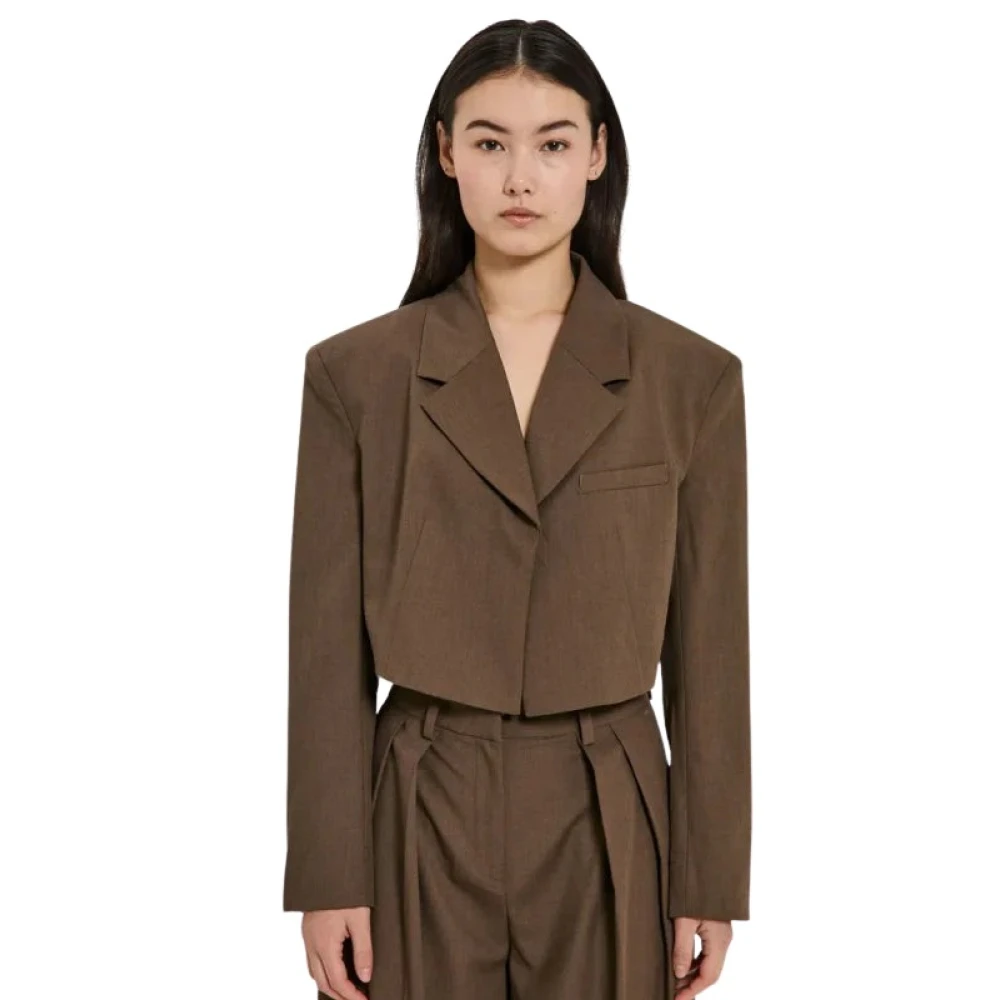 Norr Khaki Blazer voor Vrouwen Brown Dames