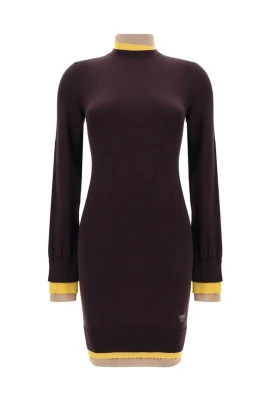 Räfflad Mock Neck Mini Klänning