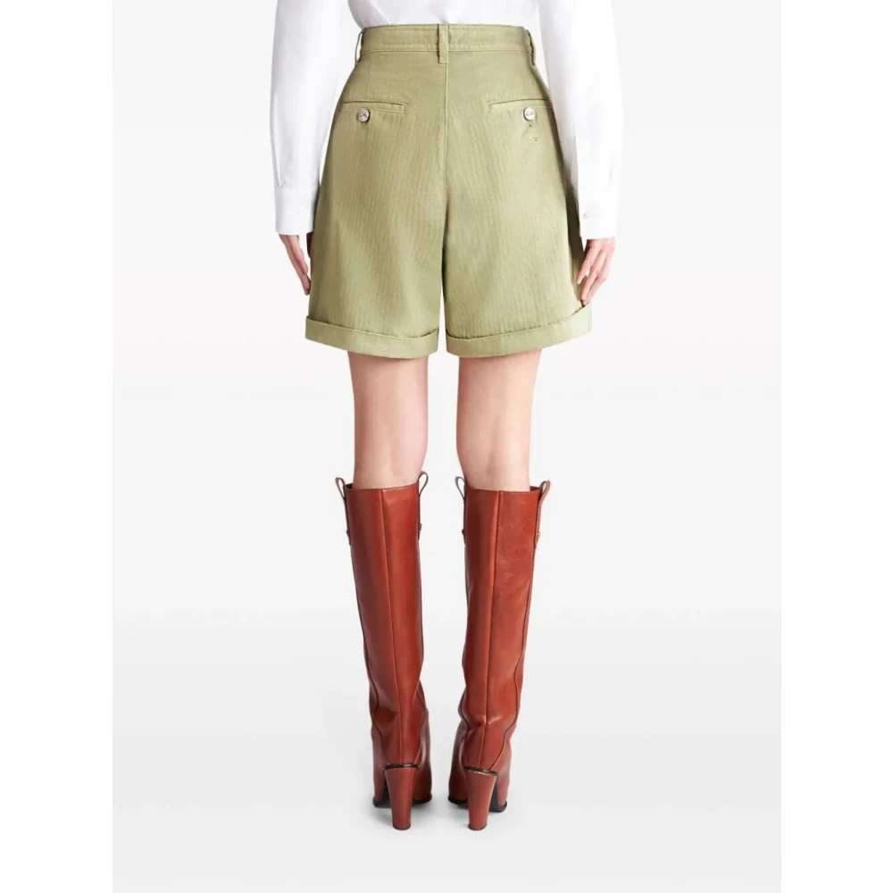 ETRO Stijlvolle olijfgroene zomershorts Green Dames