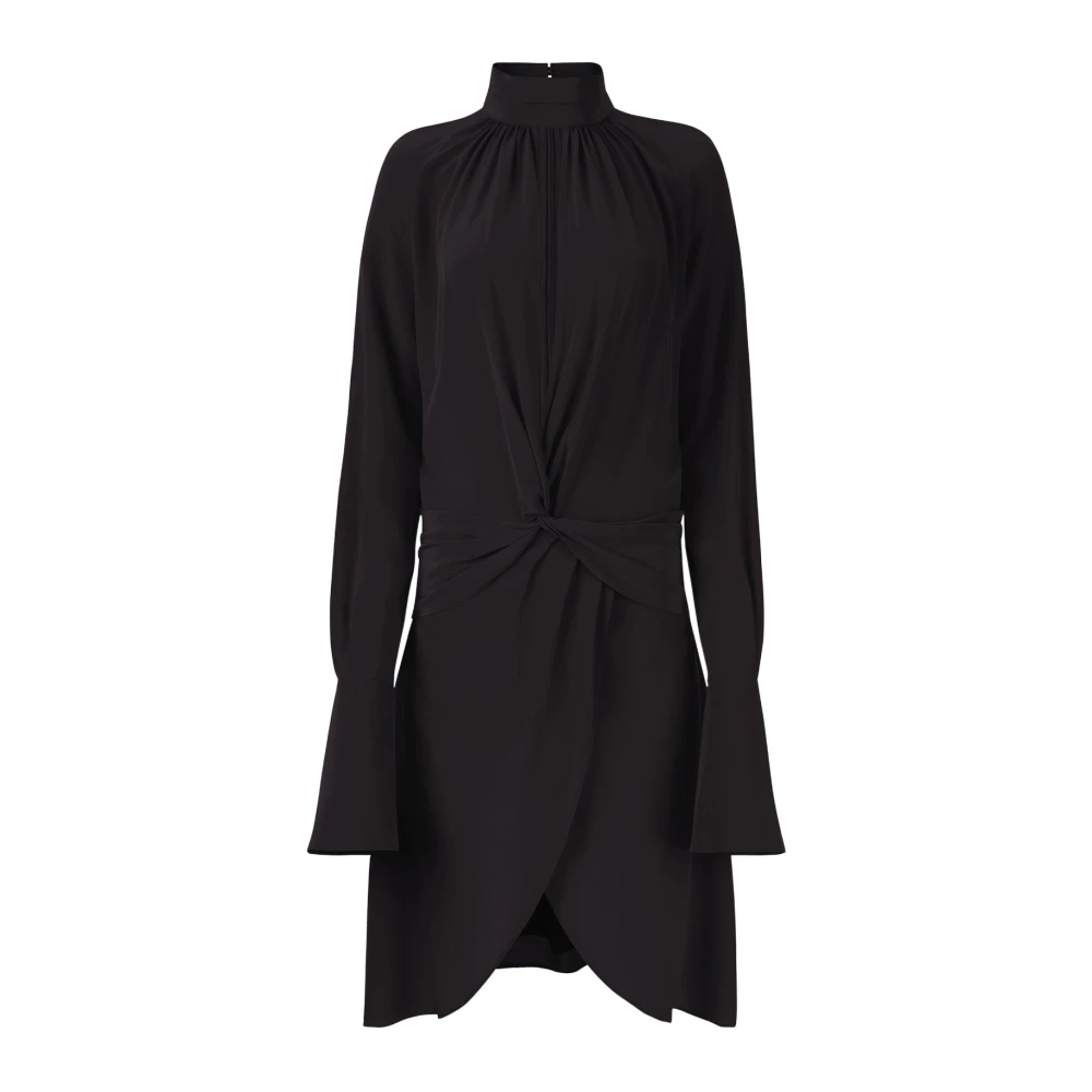 Nina Ricci Zwarte High Neck Midi Jurk Black Dames