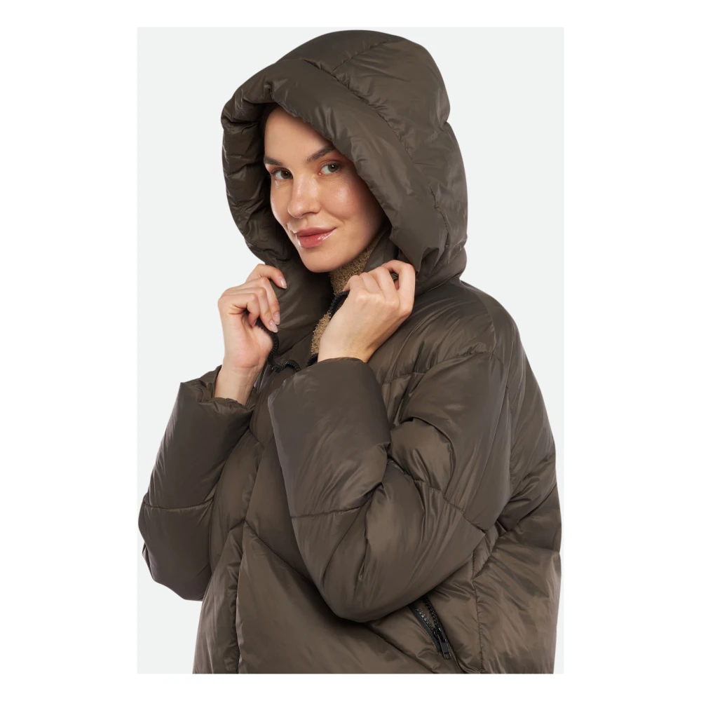 Canadian Classics Bruine Oversized Gewatteerde Jas met Capuchon Brown Dames