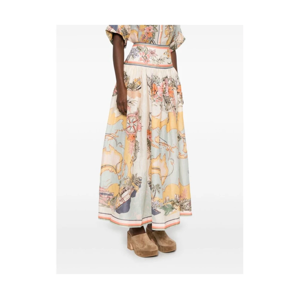 Zimmermann Beige Rok met Rits en Zakken Multicolor Dames