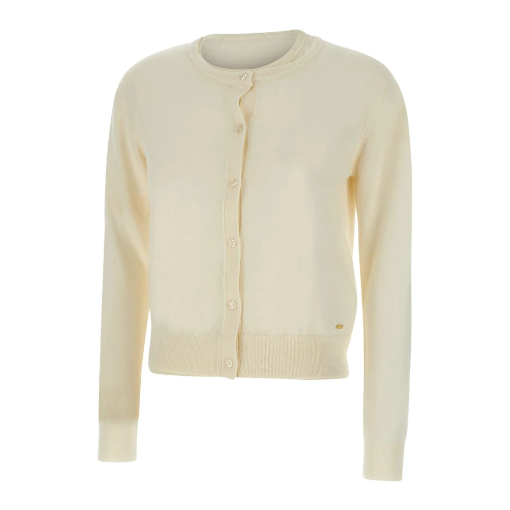 Kaos Witte Wol Twinset Sweaters White Dames