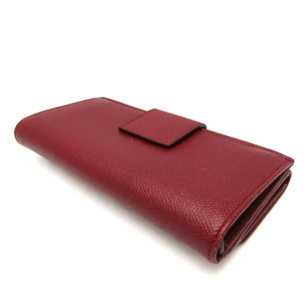 Bvlgari Vintage Pre-owned Leather wallets Red Dames
