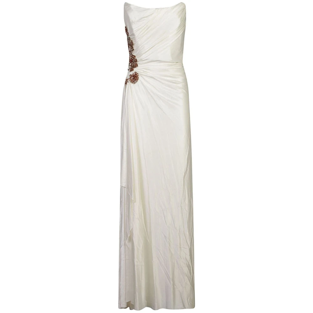 Costarellos Beige Elegante Jurk voor Vrouwen White Dames