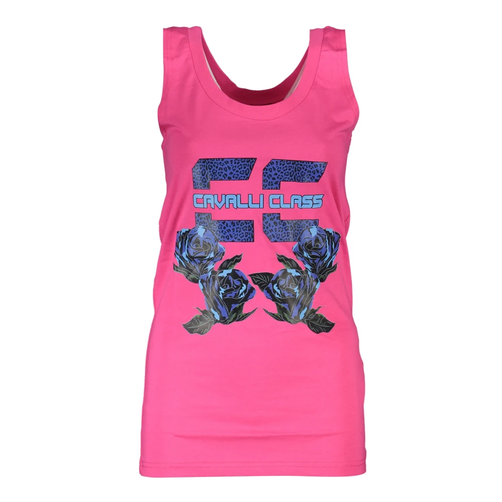 Cavalli Class Pink Sleeveless Tops, Female, Xs, Stylish Sleeveless Top Sale