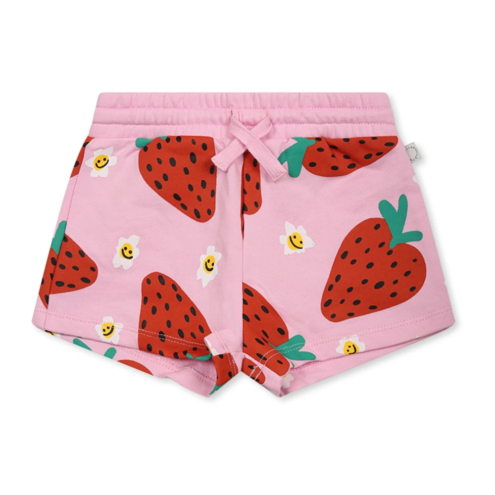 Stella McCartney Jordgubbsmönster Rosa Bomull Sportiga Shorts Pink, Flicka