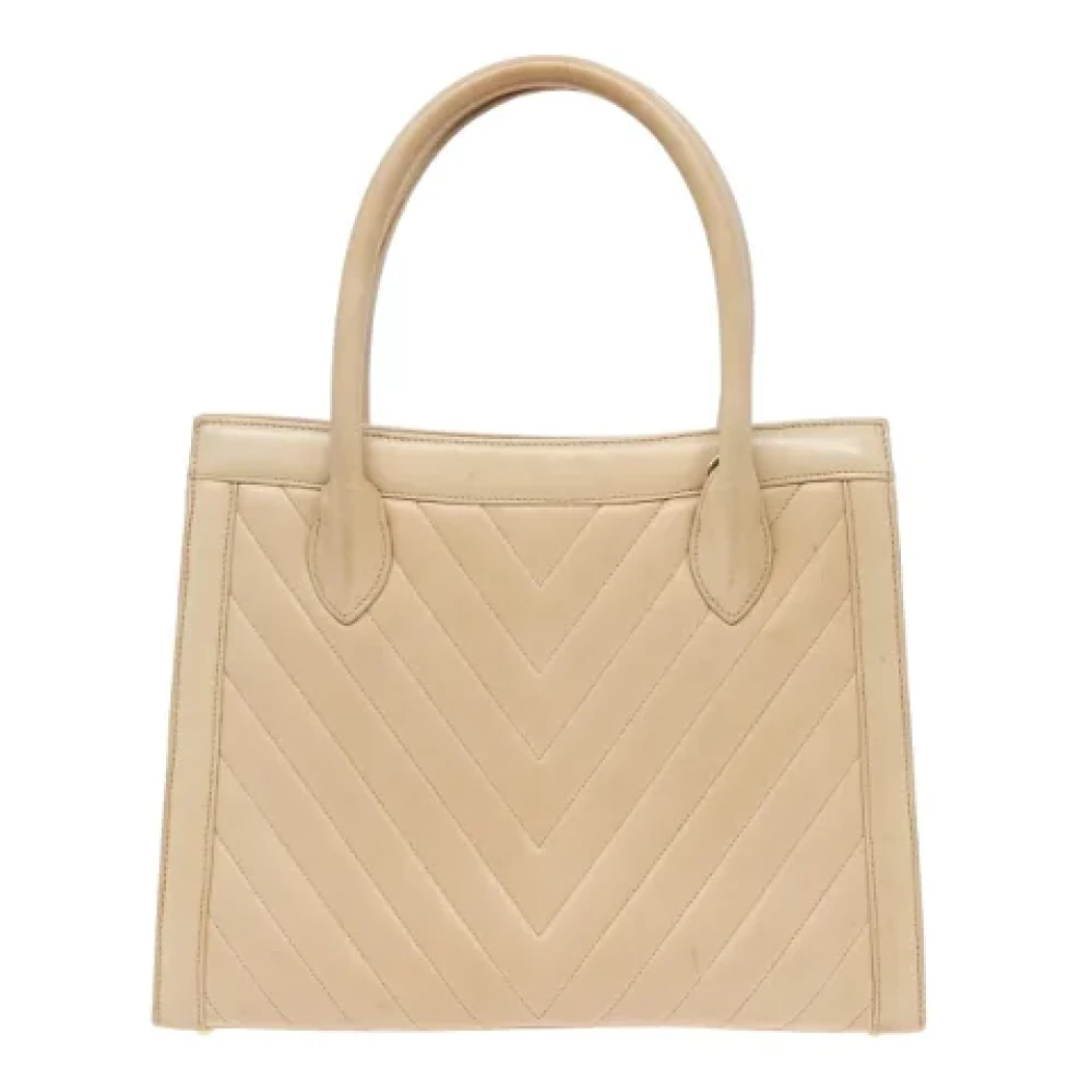 Chanel Vintage Pre-owned Leather handbags Beige Dames