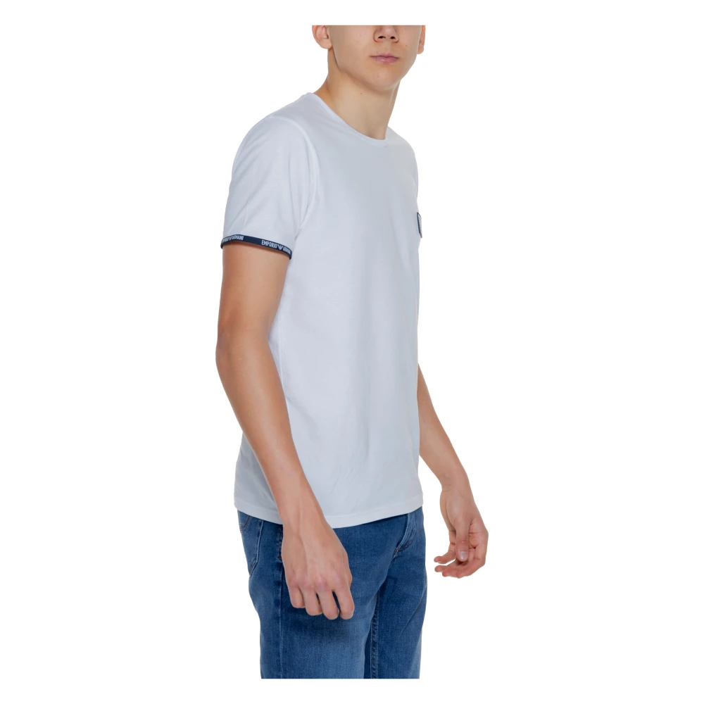 Emporio Armani Wit Katoenen T-Shirt Korte Mouwen Mannen White Heren