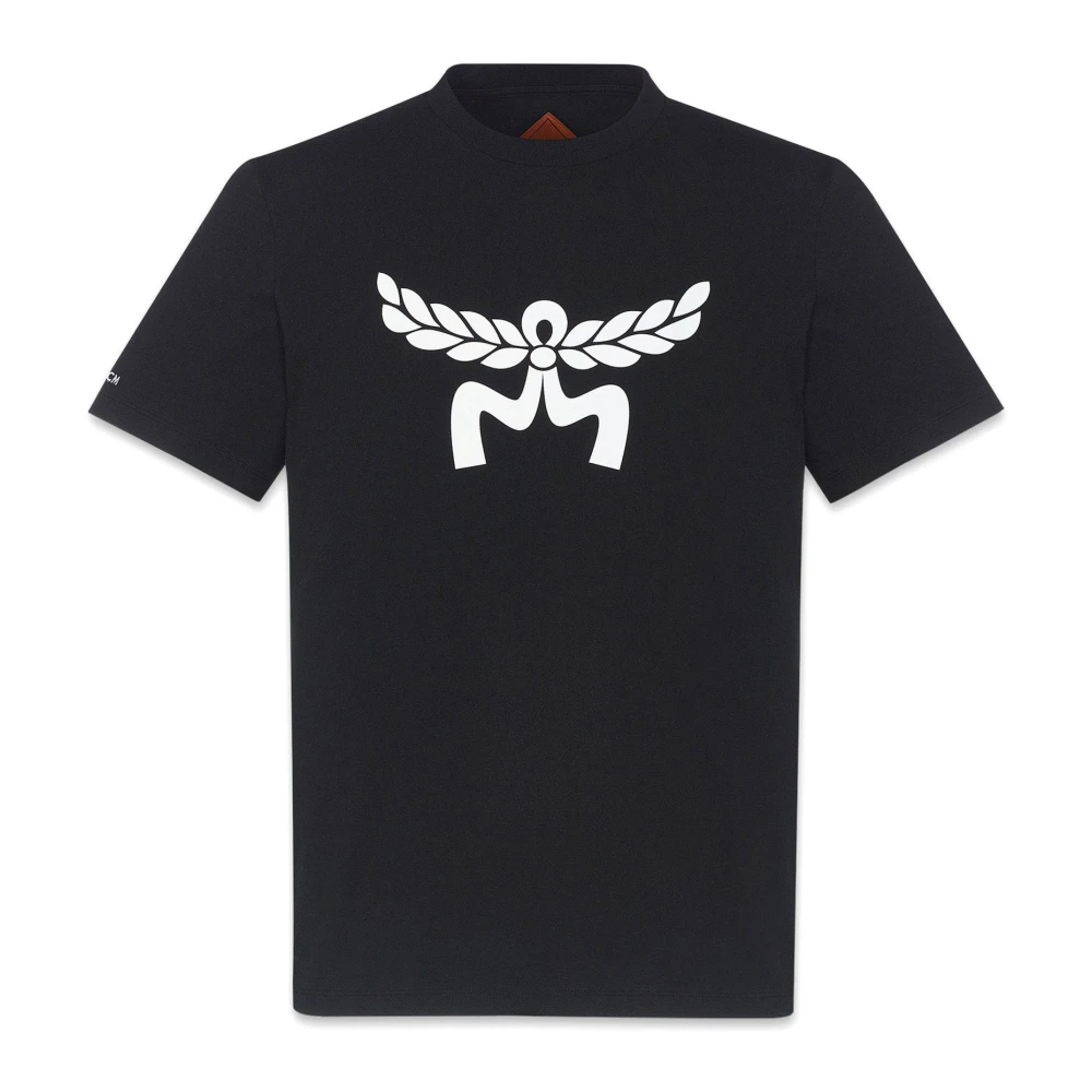 MCM T-shirt met Laurel-logo gemaakt van biologisch katoen Black Unisex
