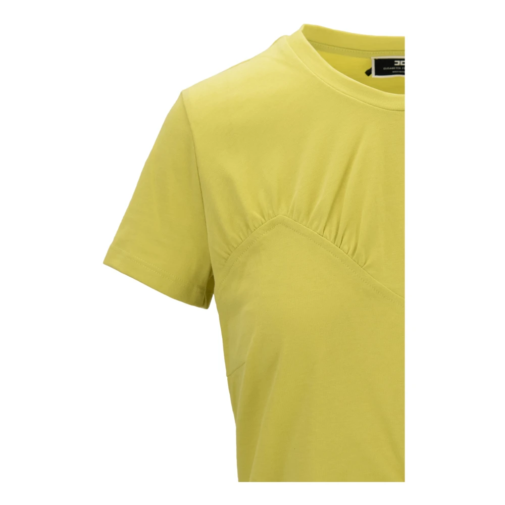 Elisabetta Franchi Gouden Metalen Detail Crop Top Yellow Dames