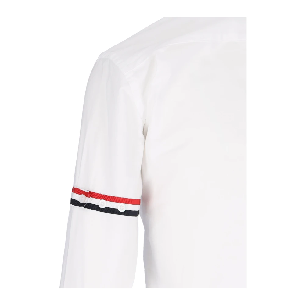 Thom Browne Witte Tricolor Detail Overhemd White Dames