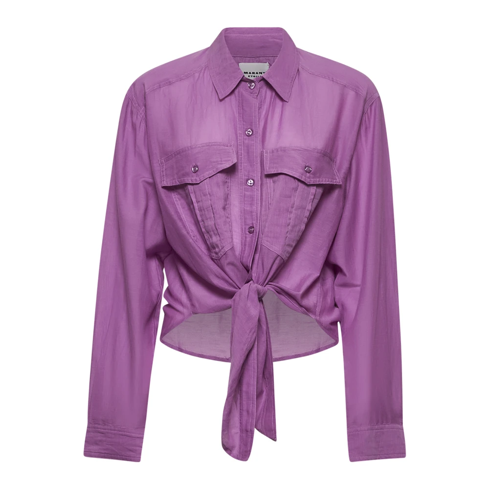 Isabel Marant Étoile Fuchsia Button-Up Shirt met Strikdetail Purple Dames