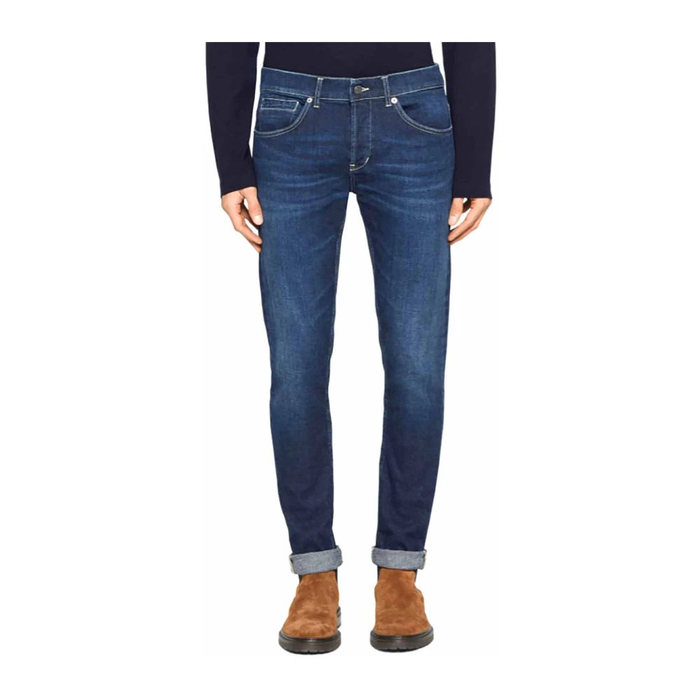 Dondup Skinny Fit Lage Taille Donkere Wassing Jeans Blue Heren