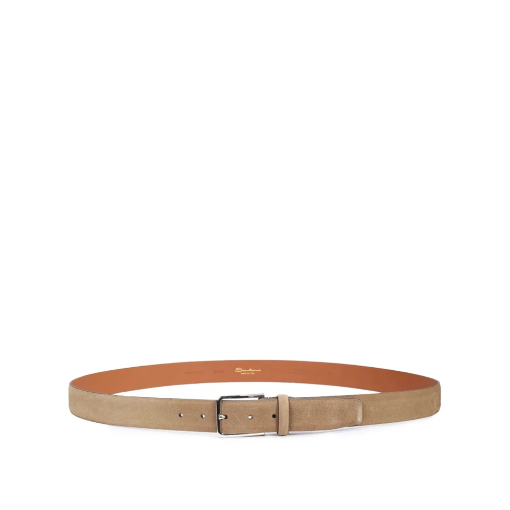 Santoni Men's Brown Belts, 85 Cm, Stylish Leather Belt