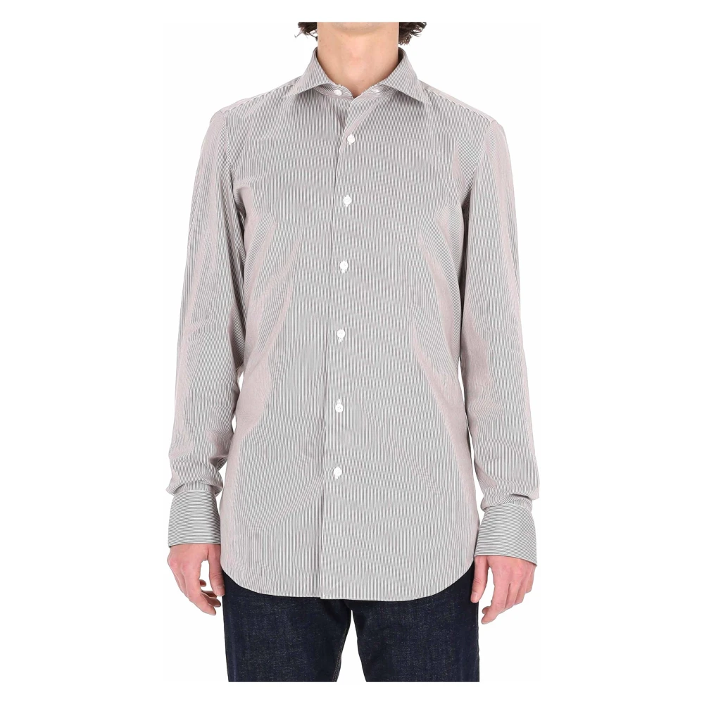 Finamore Hombre Marrón - Camicia Sartoriale Bacchettata In Twill 120'S Linea Milano - Shirts - 2XL