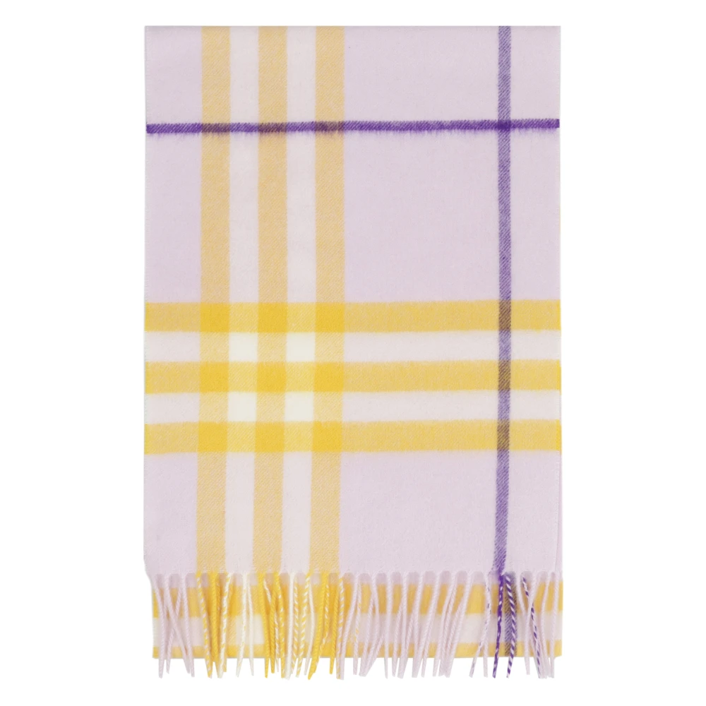 Burberry Cashmere Sjaal met Franjes Pink Unisex