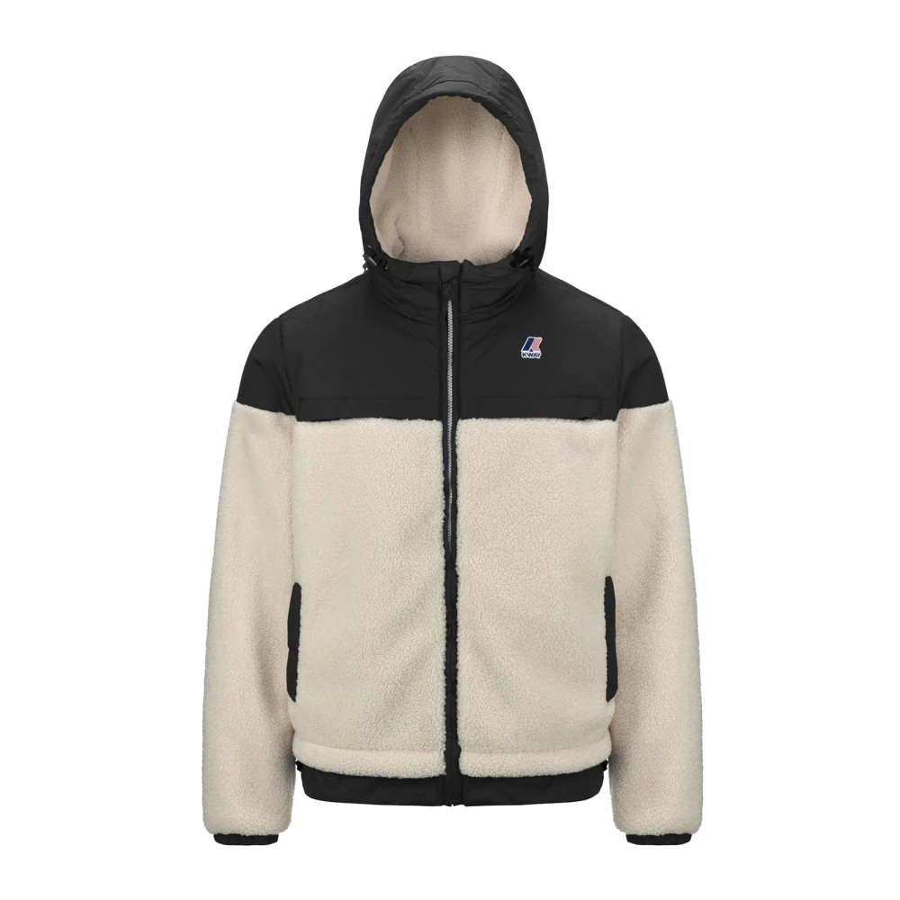 K-way Teddy Unisex Jas met Nylon Inzetstukken Beige Dames