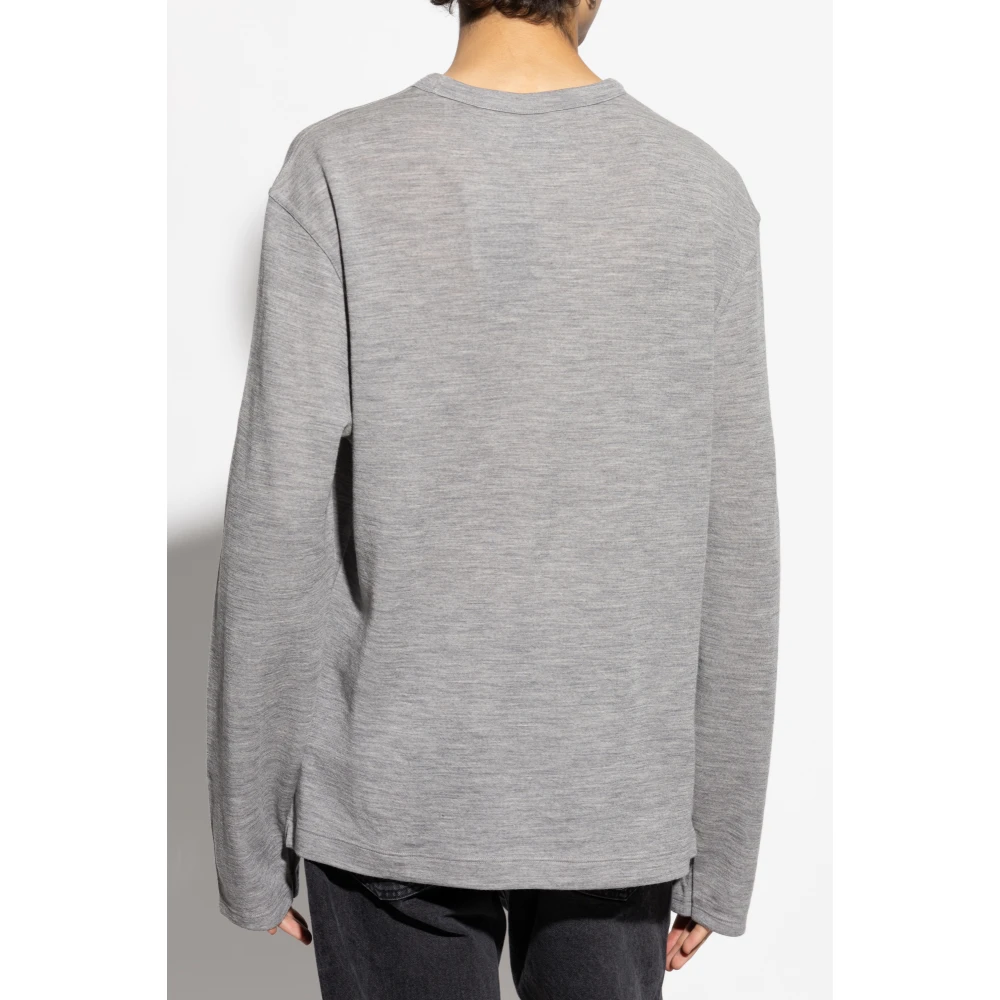 Officine Générale Lange mouwen T-shirt Benny Gray Heren