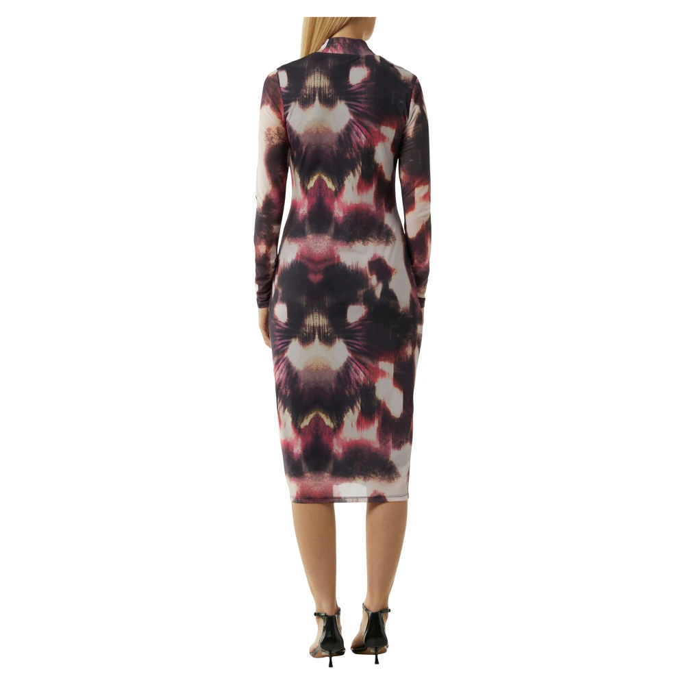 comma Modieuze Slim Fit Midi Jurk Multicolor Dames