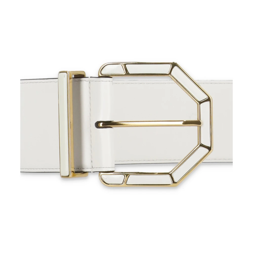 ETRO Witte Leren Riem met Metalen Gesp White Dames