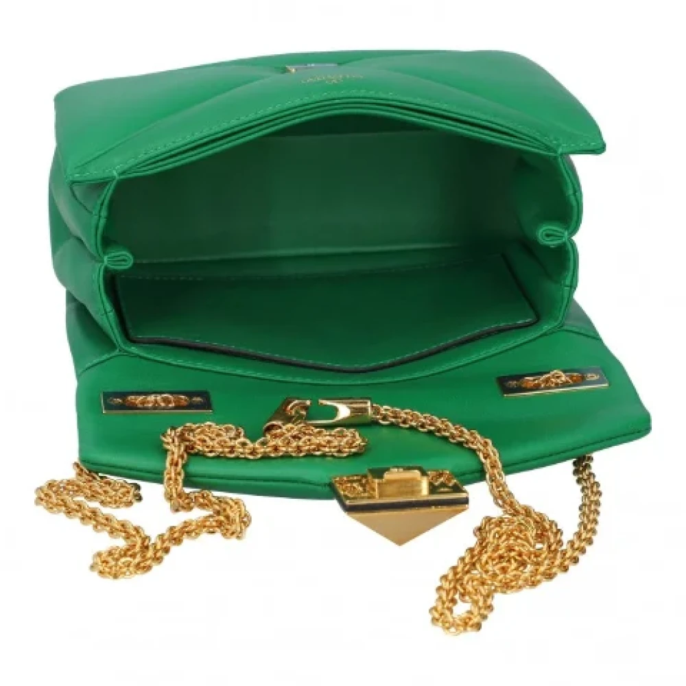 Valentino Vintage Pre-owned Leather shoulder-bags Green Dames