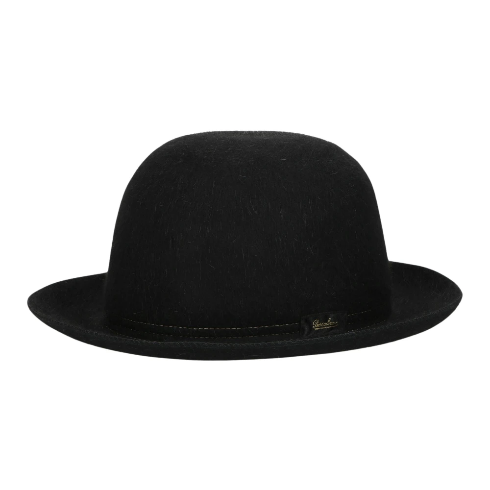 Borsalino Retro-geïnspireerde vilten hoed met medium rand Black Heren