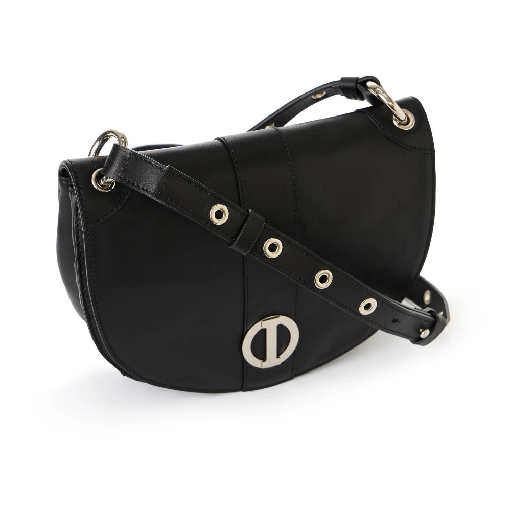 Iceberg Zwarte Lomar koeienhuid leren handtas Black Dames