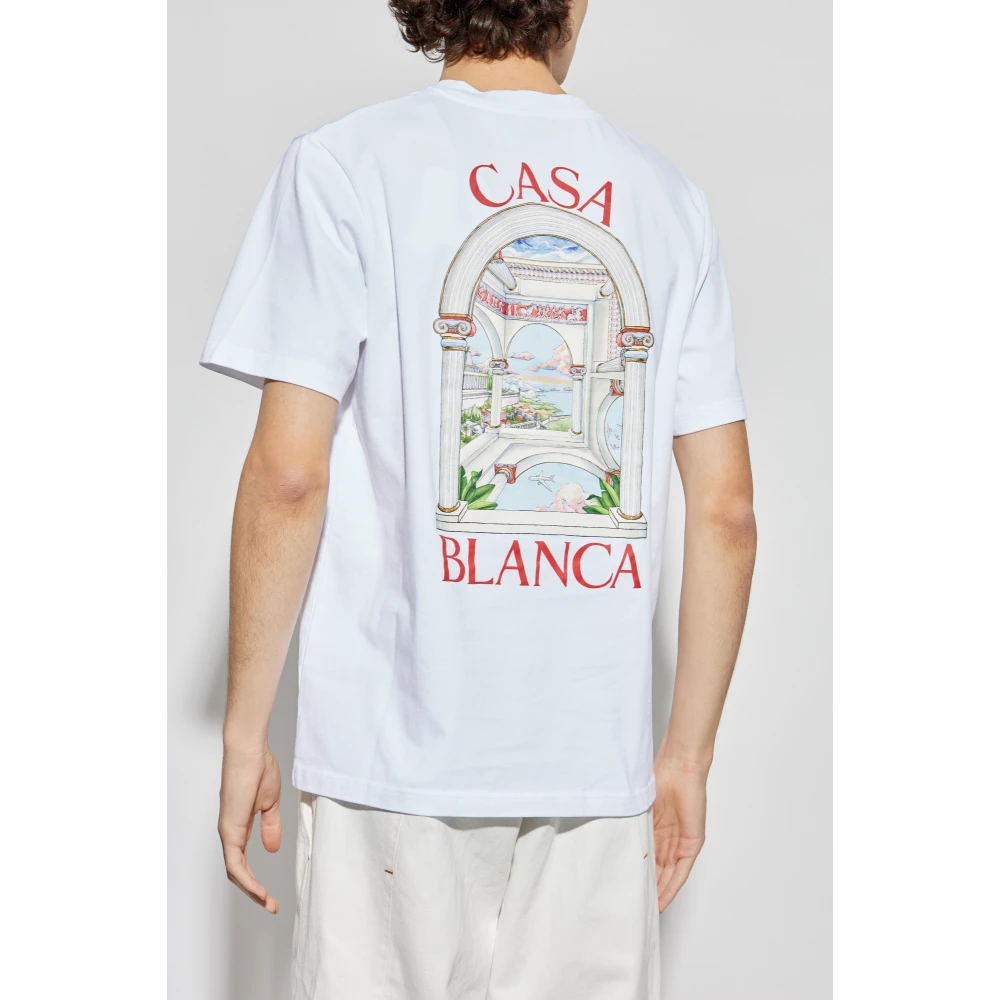 Casablanca T-shirt met print Blue Heren