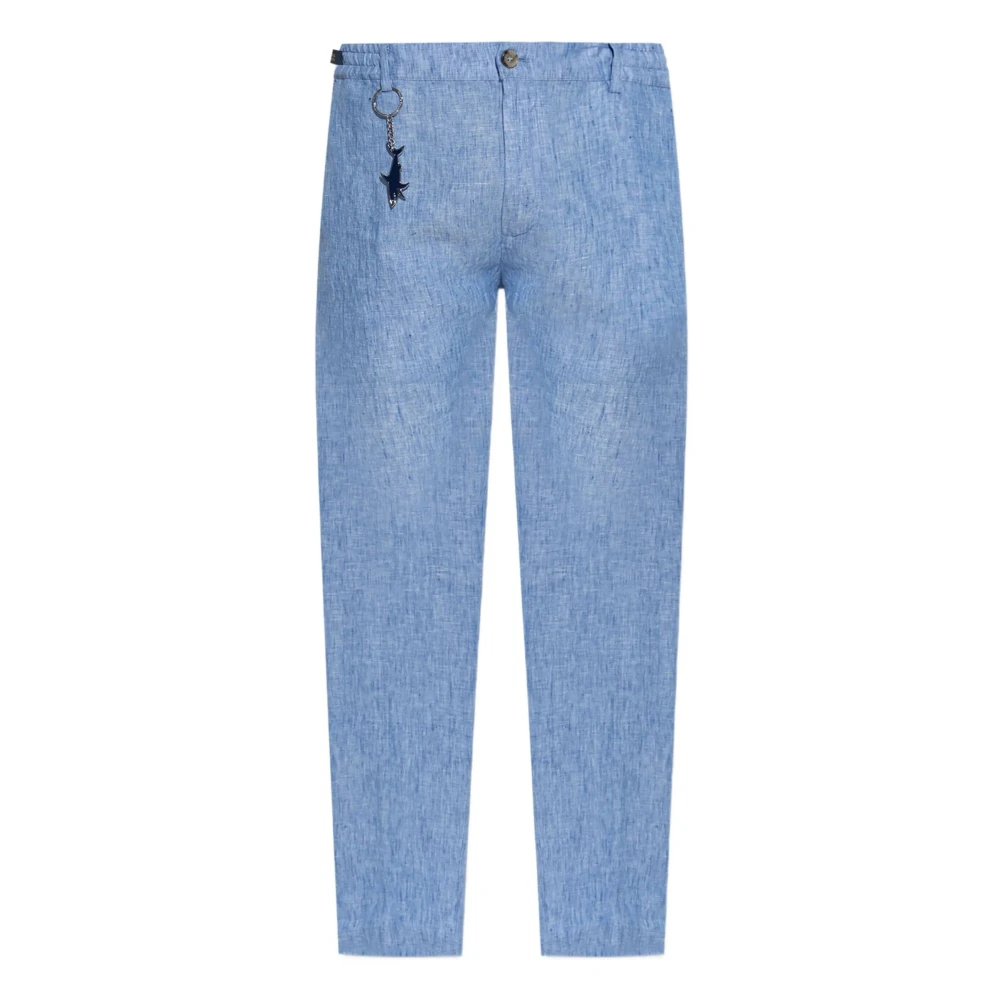 Paul & Shark Men's Blue Chinos, Xl, Wide Leg Linen Trousers
