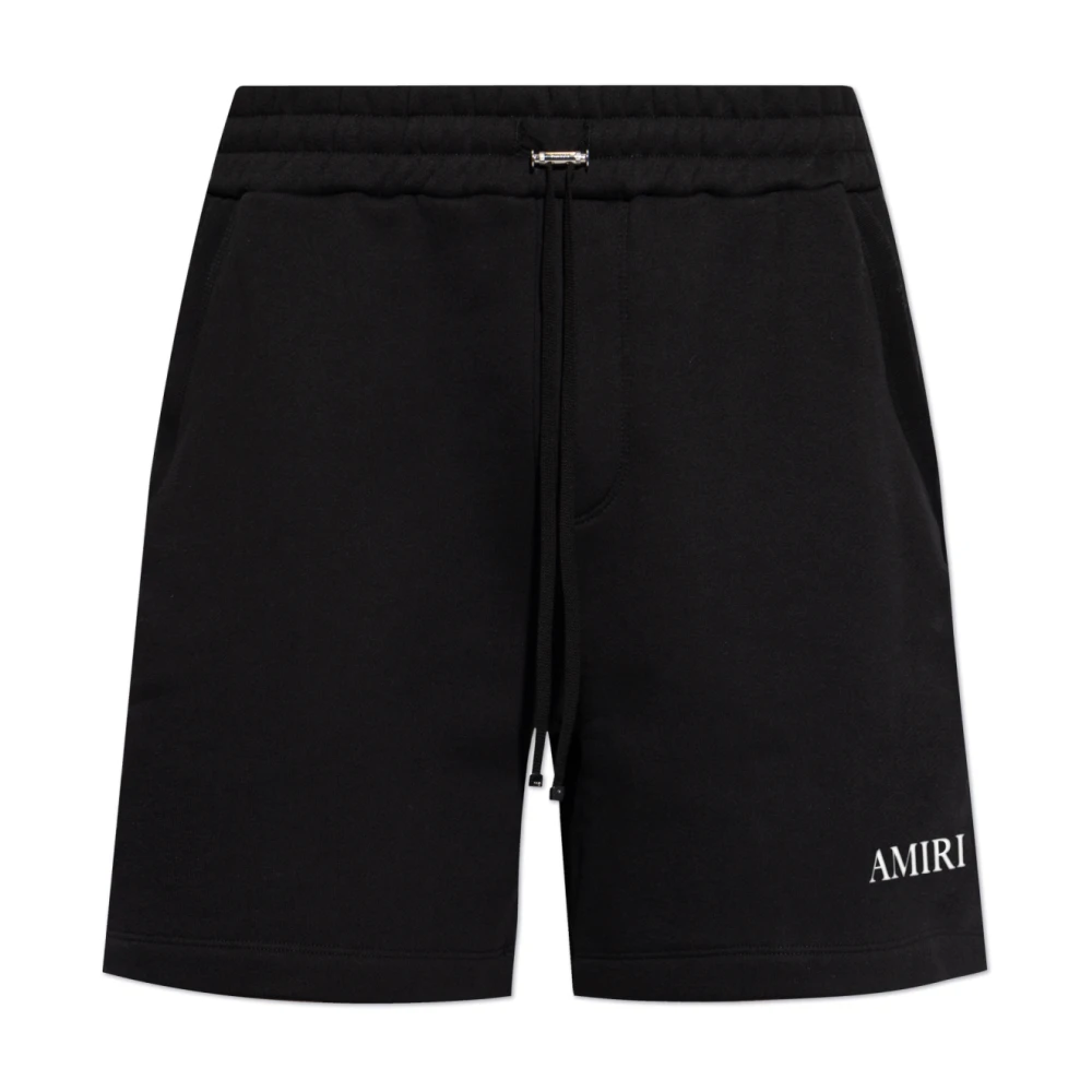 Amiri Katoenen shorts met bedrukt logo Black Heren