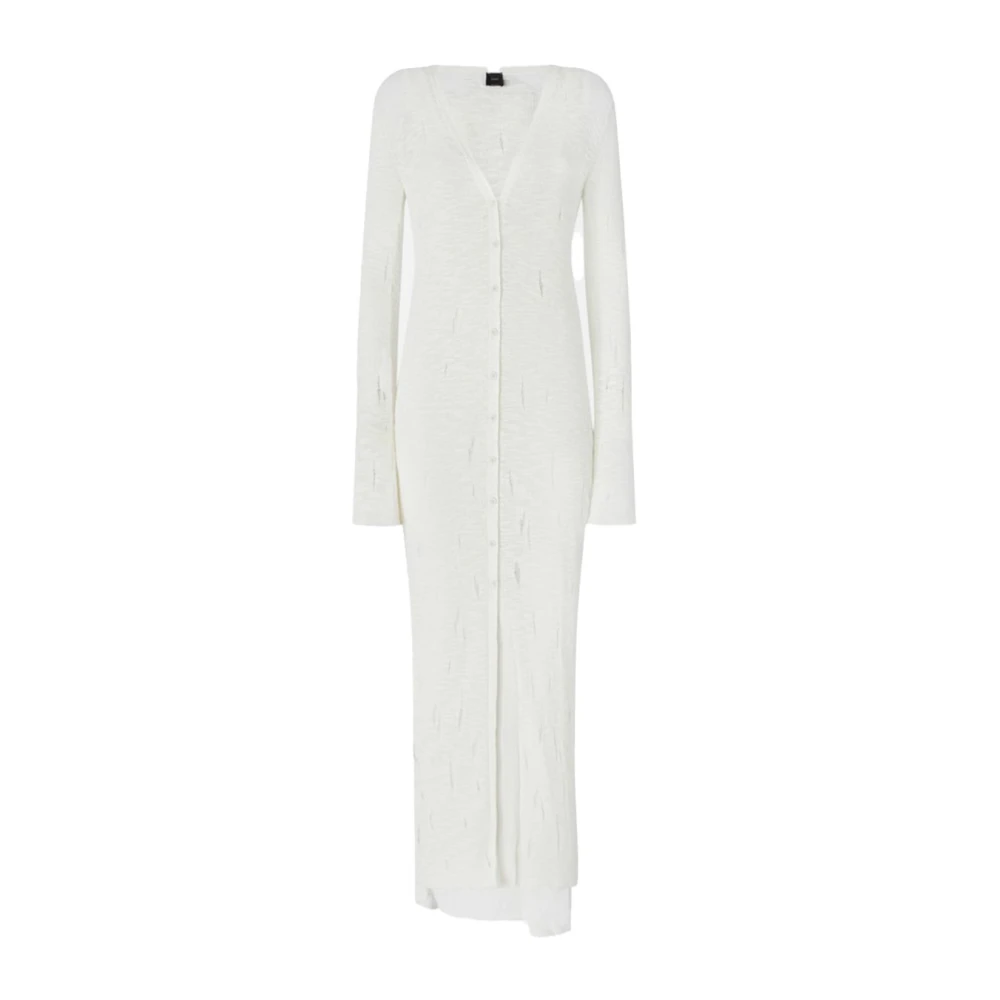 Pinko Women's White Cotton Nylon Dress Made In Italy - Knitted Dresses - Xs - Dresses