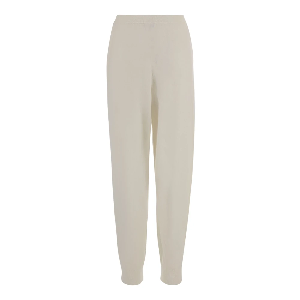 Allude Women's White Sweatpants, S, Wool And Cashmere Trousers