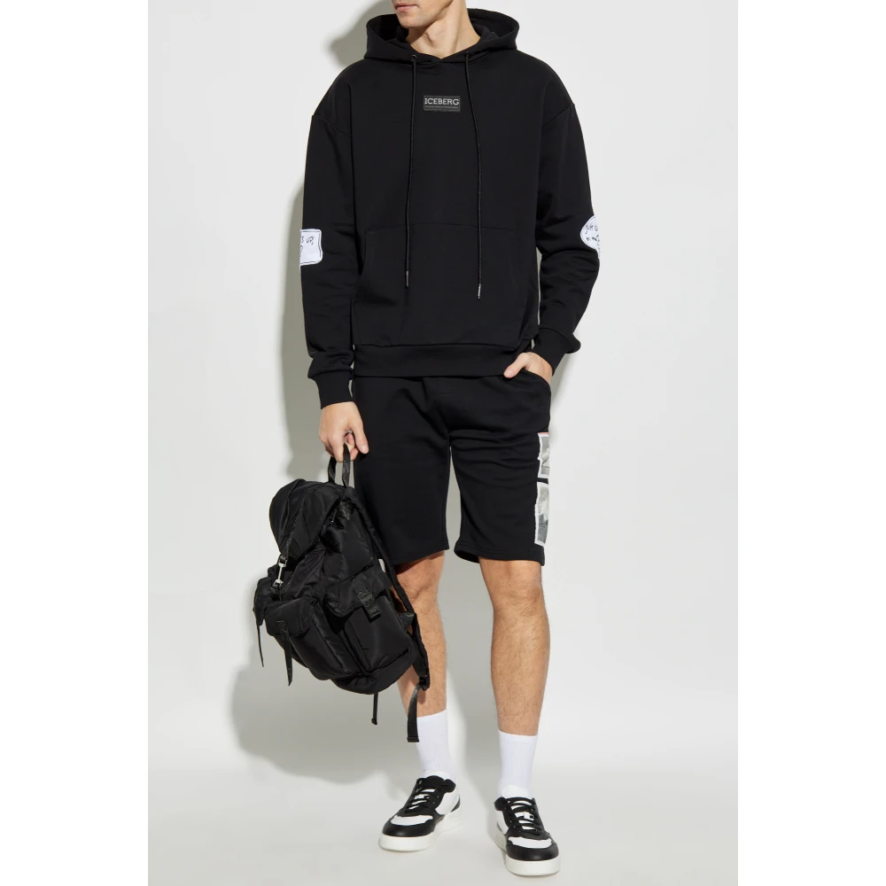Iceberg Sweatshirt met logo Black Heren