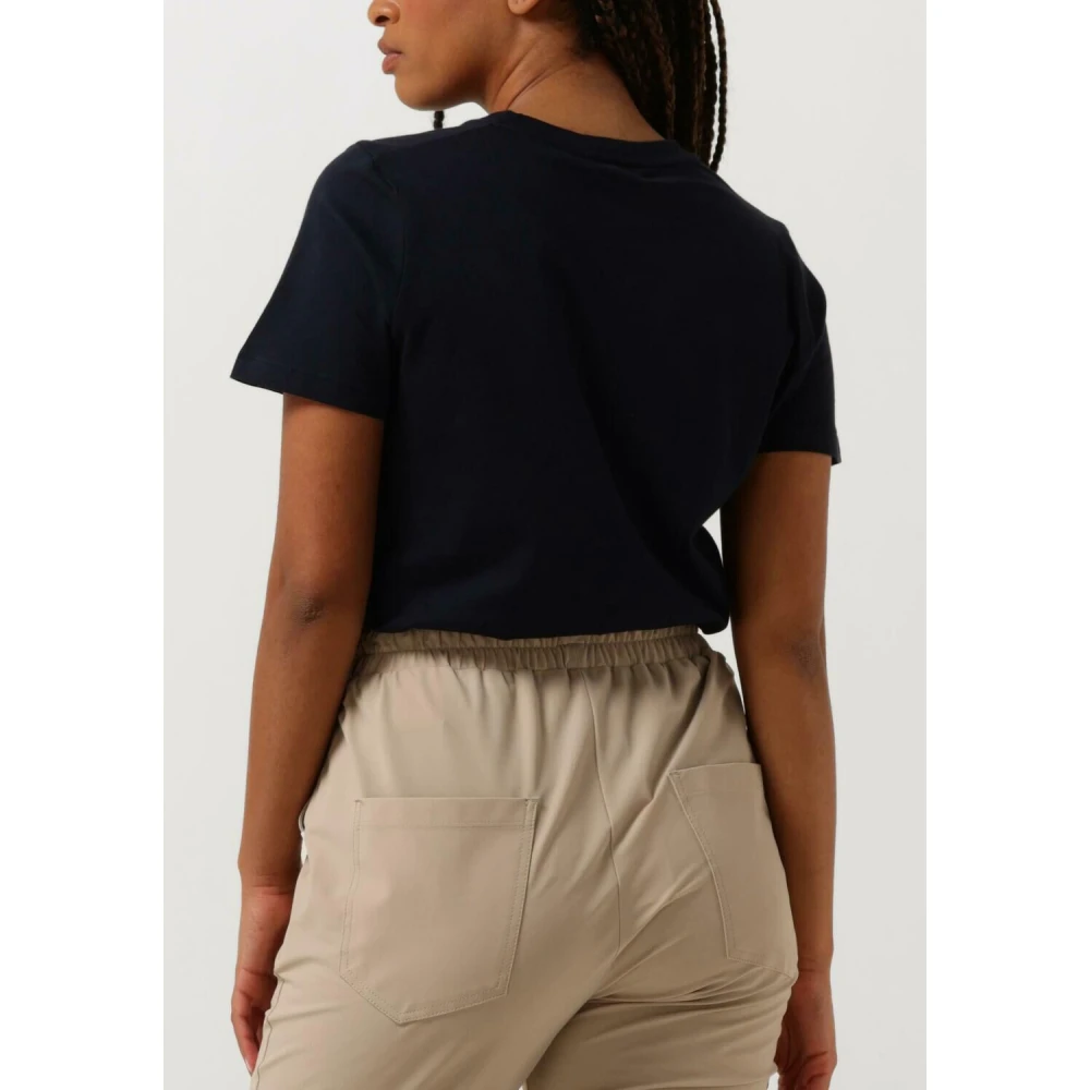 Tommy Hilfiger Logo C-nk Tops & T-shirts Blue Dames