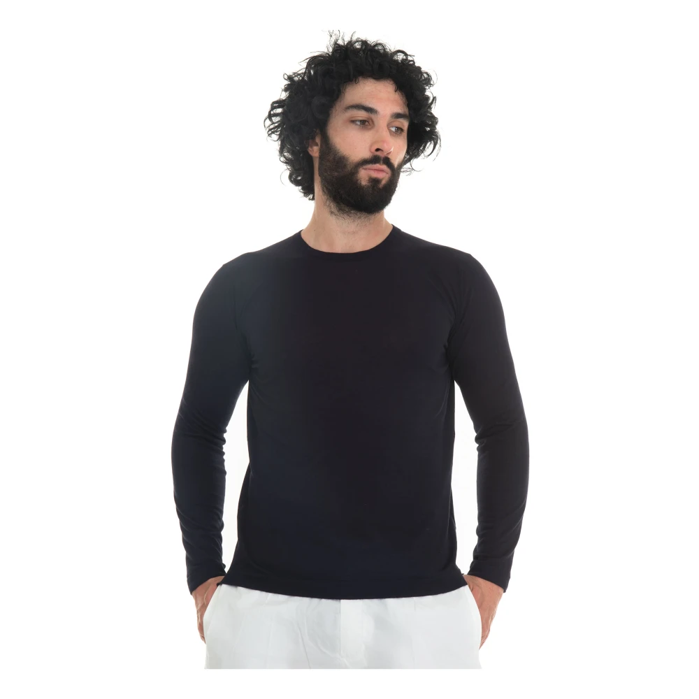 Hindustrie Slim Fit Longsleeve Jersey T-shirt Blue Heren
