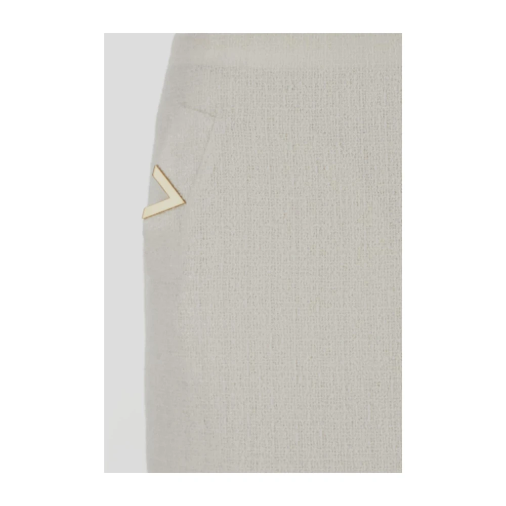 Valentino V-Logo Tweed Midi Rok White Dames