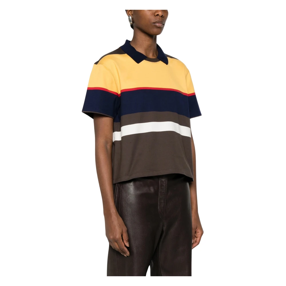 Versace Vrouw Multicolor Tops Dames, Veelkleurig, S, Katoen, Gestreepte Poloshirt
