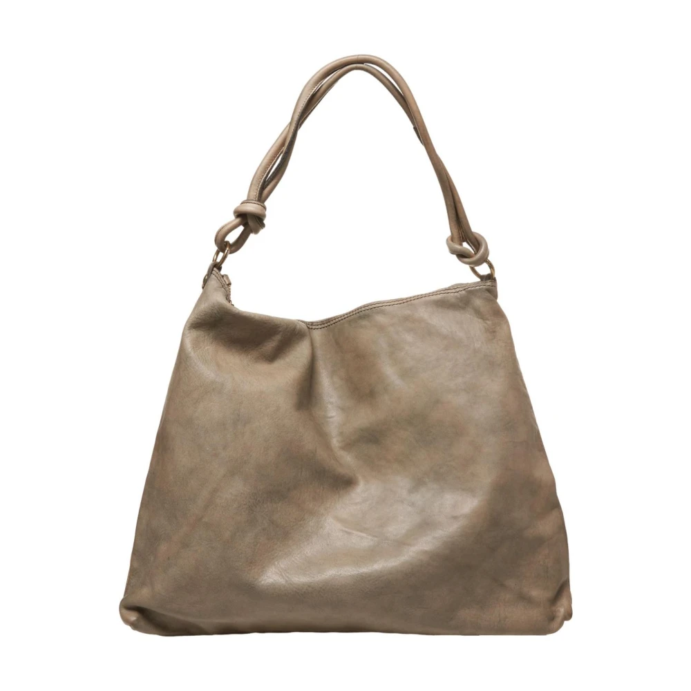 Campomaggi Grijze Schoudertas met Ritssluiting Gray Dames