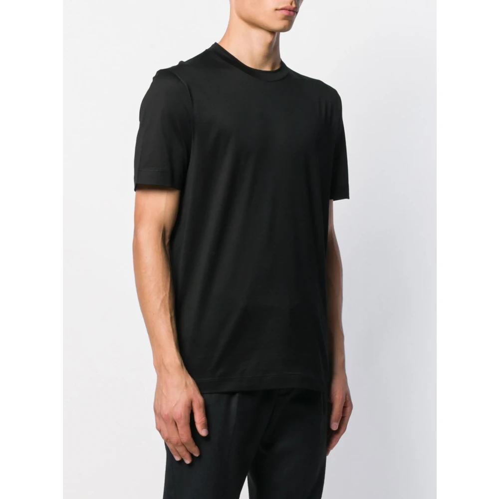 Canali Italiaans katoenen T-shirt Ontwerperscode Mj00002T0356 Black Heren